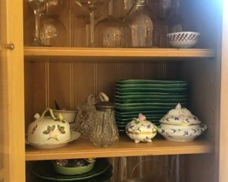 some Herend, some china flowers, big tumblers