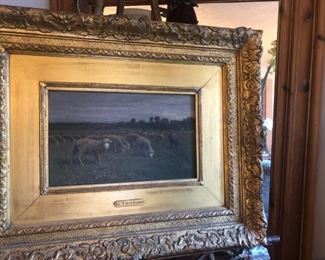 A painting from 1855 by Constant Troyan, original frame.  