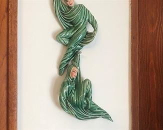 Vintage Ceramic Arts Studio Madison Wisconsin Zoe & Zorina  Plaques 