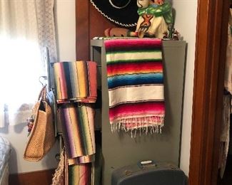 Collection of Southwest themed items ! Vintage Sarapes/serapes 