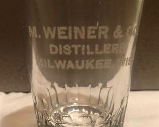 Antique M. Wiener & Co. Distillers Milwaukee Wis. Shot Glass 