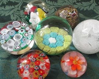 VINTAGE GLASS PAPERWEIGHTS