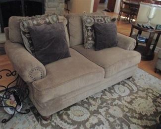 Ethan Allen Living Room Suite ~ Leather Ottoman Tables & Rugs 