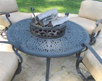 Kaufman Allied Patio Fire-pit and Furniture with Cushions 