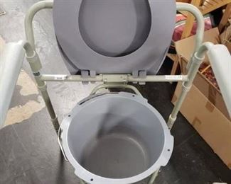 Drive #11148N-1 Gray portable adjustable leg commode with bucket etc. Like new $40