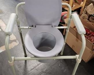 Drive #11148N-1 Gray portable adjustable leg commode with bucket etc. Like new $40