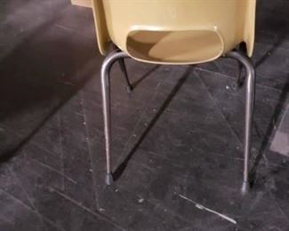 Vintage MCM Mid Century Brunswick Eames style fiberglass yellow or beige stack chairs 16 available (9) Yellow (7) Beige WAS $125 each NOW $95 Each Qty Discount available