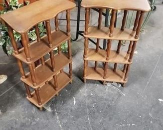 (2) Solid wood table top or wall mount display units approx: 12"W x 5"D x 2`"H WAS $85 NOw $65 for pair