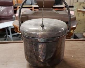 Silver plated insulated ice bucket with attached lid & handle WAS $45 NOW $35