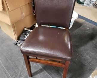 Brown Vinyl seat & back wood frame fold up chair WAS $65 Now $45