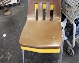 Vintage Virco MCM plastic chairs 2 available Was $45 Now $30 each Yellow or brown 1 of each available