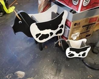 Hand Painted Cow planters (1) Lg (2) Small $250 for all 3