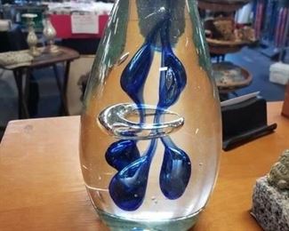 Large Teardrop shaped Glass paperweight 8"H x4.5"W at center Was $75 Now $60