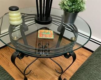 Round Glass End Table