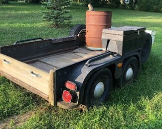 Homemade Trailer with Four Wheels and Two Tool Boxes