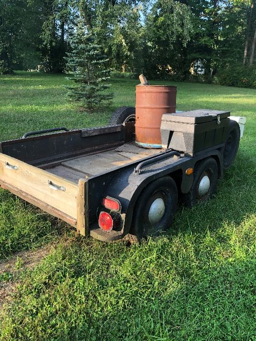 Homemade Trailer with Four Wheels and Two Tool Boxes