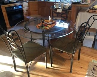 Glass Top Table and Four Chairs