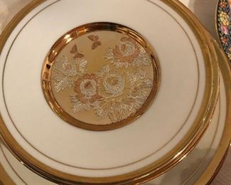 24K Rimed Decorative Plates