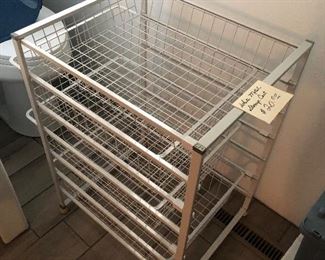 White Metal Storage Cart