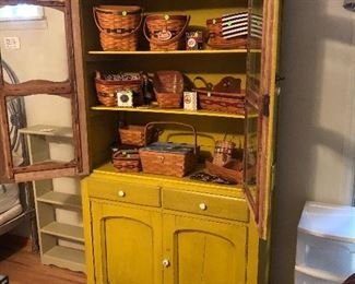 Vintage Pie Cabinet with Glass Doors