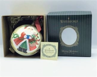 Waterford Holiday Heirlooms Annual Santa Ball Ornament 121597 in original box