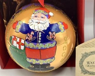 Waterford Holiday Heirlooms Annual Santa Ball Ornament 130786 in original box