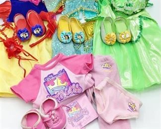 American Girl My Disney Girl Doll Costumes - Tinker Bell, Jasmine and Snow White plus My Disney Princess Jogging Outfit