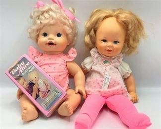 1974 Mattel Real Sister Doll and 1982 Baby Alive with Lever