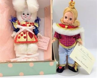 Madame Alexander White Rabbit 48130 (in box) and King of Hearts from The Alice in Wonderland Collection