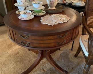 Vintage Robinson's Furniture Leather Top Table
