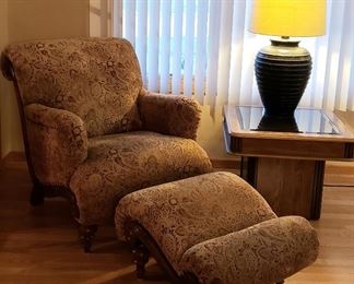 Unique arm chair & ottoman