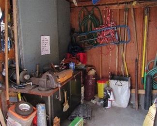 Shed filled with lots of goodies, tools, garden equipment