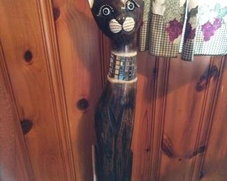TALL MCM WOODEN CAT