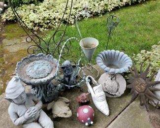 SOME OF MANY LAWN DECORE ITEMS
