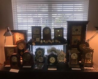 Items Located In The Office ~ Collection Of Antique And Vintage Clocks 