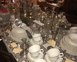Items Located In The Dining Room  ~ Lots Of Sterling Silver & Silver Plated Items