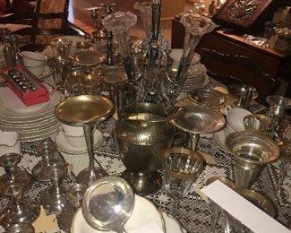 Items Located In The Dining Room  ~ Lots Of Sterling Silver & Silver Plated Items