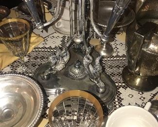 Items Located In The Dining Room  ~ Lots Of Sterling Silver & Silver Plated Items