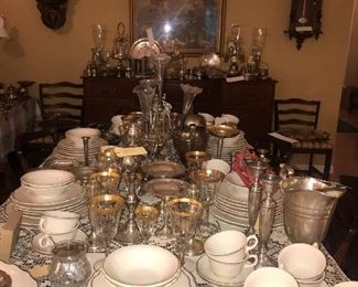 Items Located In The Dining Room  ~ Lots Of Sterling Silver & Silver Plated Items