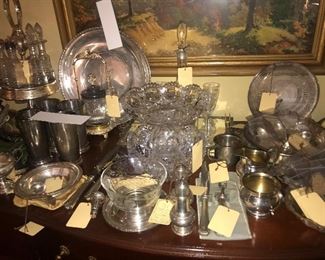 Items Located In The Dining Room  ~ Lots Of Sterling Silver & Silver Plated Items