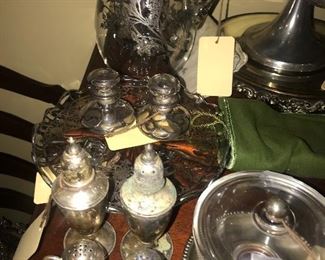 Items Located In The Dining Room  ~ Lots Of Sterling Silver & Silver Plated Items