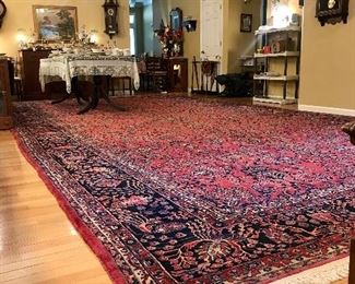 Items Located In The Dining Room ~ Beautiful 1920's Sarouk Floor Rug Measuring 23'10" X  10'2" In Great Condition ~ Vegetable Dyes