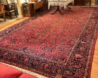 Items Located In The Dining Room ~ Beautiful 1920's Sarouk Floor Rug Measuring 23'10" X  10'2" In Great Condition ~ Vegetable Dyes