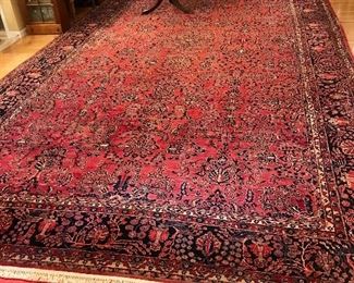 Items Located In The Dining Room ~ Beautiful 1920's Sarouk Floor Rug Measuring 23'10" X  10'2" In Great Condition ~ Vegetable Dyes