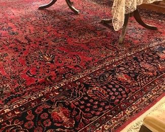 Items Located In The Dining Room ~ Beautiful 1920's Sarouk Floor Rug Measuring 23'10" X  10'2" In Great Condition ~ Vegetable Dyes