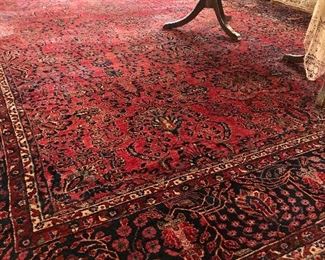 Items Located In The Dining Room ~ Beautiful 1920's Sarouk Floor Rug Measuring 23'10" X  10'2" In Great Condition ~ Vegetable Dyes