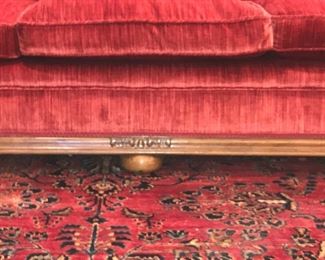 Items Located In The Living Room ~ Antique English Walnut Edwardian Bergere Sofa And Matching Chair With Down Cushion