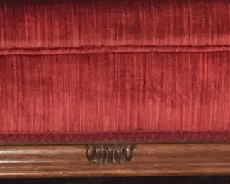 Items Located In The Living Room ~ Antique English Walnut Edwardian Bergere Sofa And Matching Chair With Down Cushion