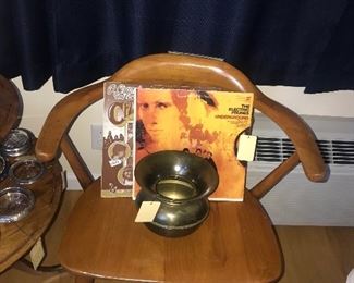 Items Located On The Sun Porch ~ Vintage Rock n Roll Albums ~  MCM Chairs And Dining Table