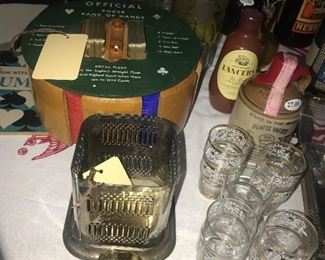 Items Located On The Sun Porch ~ Vintage Bar Decanters, Liquor And Accessories